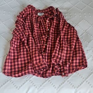 Red and Black Checkered Button-Up Shirt